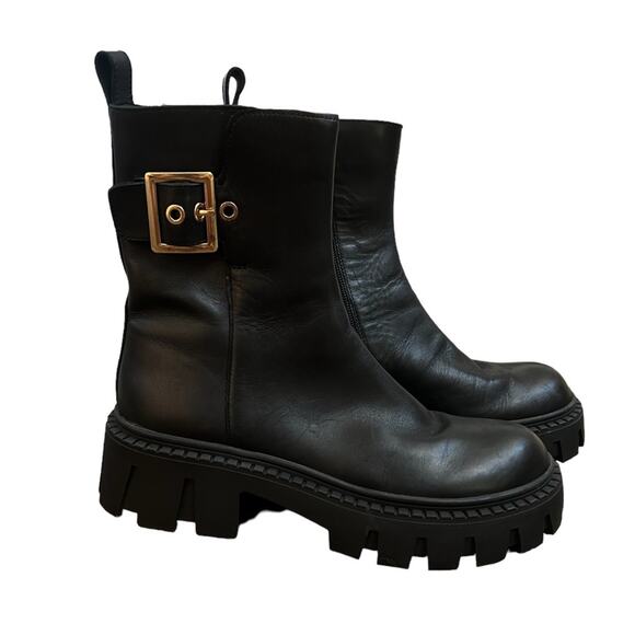 NWOT Women's Steve Madden Sameera Black Leather Booties – Sz 8 - Picture 3 of 6